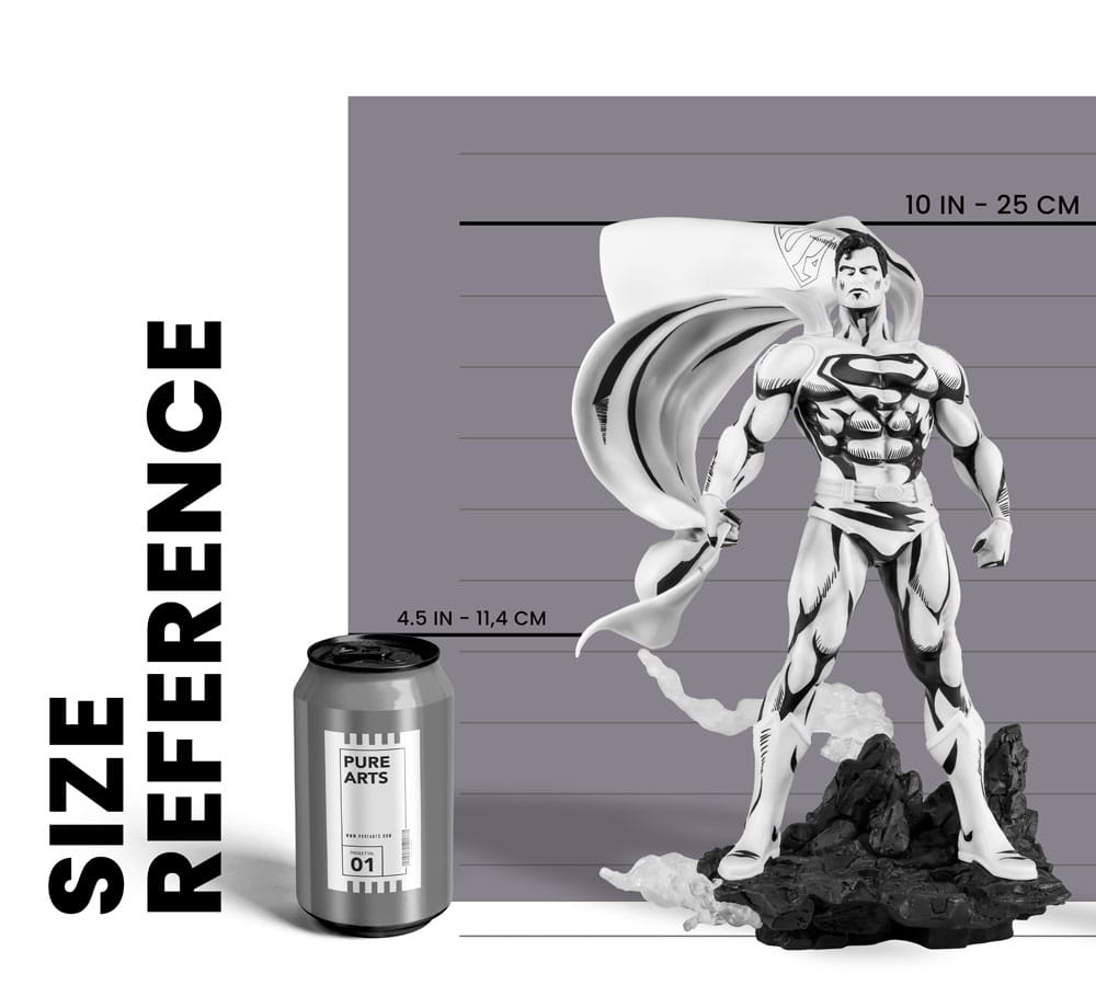 El hombre de acero PX Estatua PVC 1/8 SDCC 2024 Superman Black & White Version 36 cm