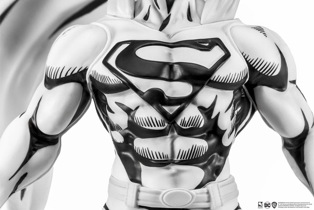 El hombre de acero PX Estatua PVC 1/8 SDCC 2024 Superman Black & White Version 36 cm