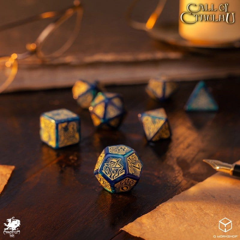 Call of Cthulhu 7th Edition Set de 7 Dados Blue-green & Gold