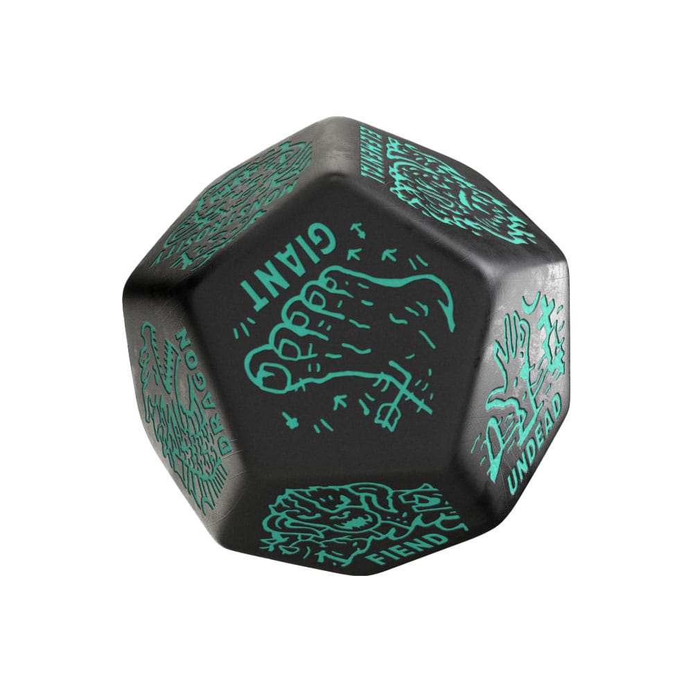 Viridian Jumbo dado Monster Generator Die D12 Negro