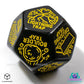 Viridian Jumbo dado Trap Generator Die D12 Negro