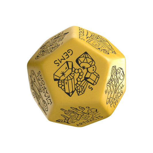 Viridian Jumbo dado Treasure Generator Die D12 Amarillo