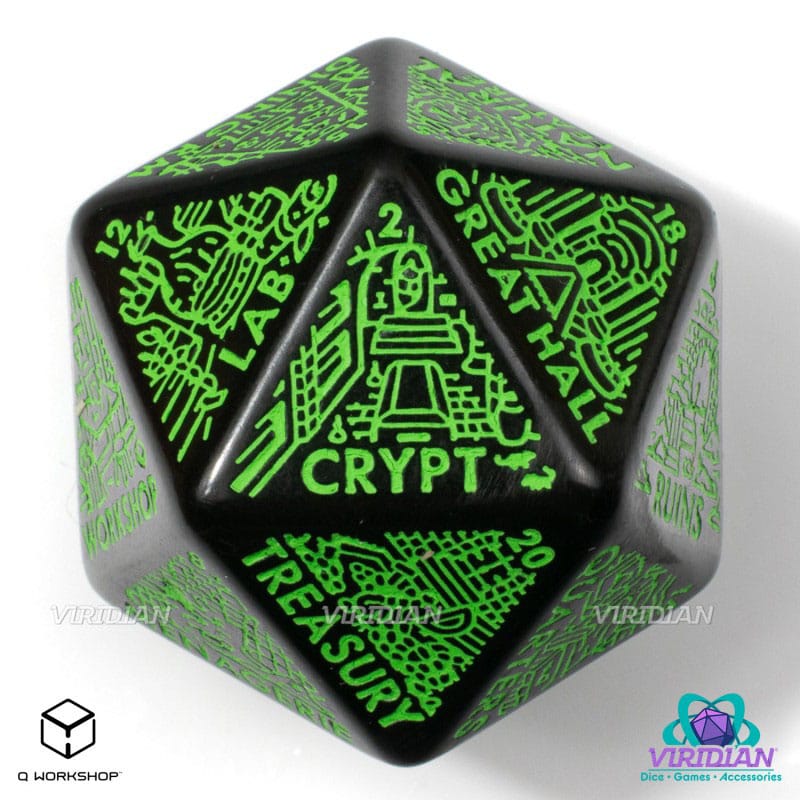 Viridian Jumbo dado Dungeon Room Generator D20 Negro