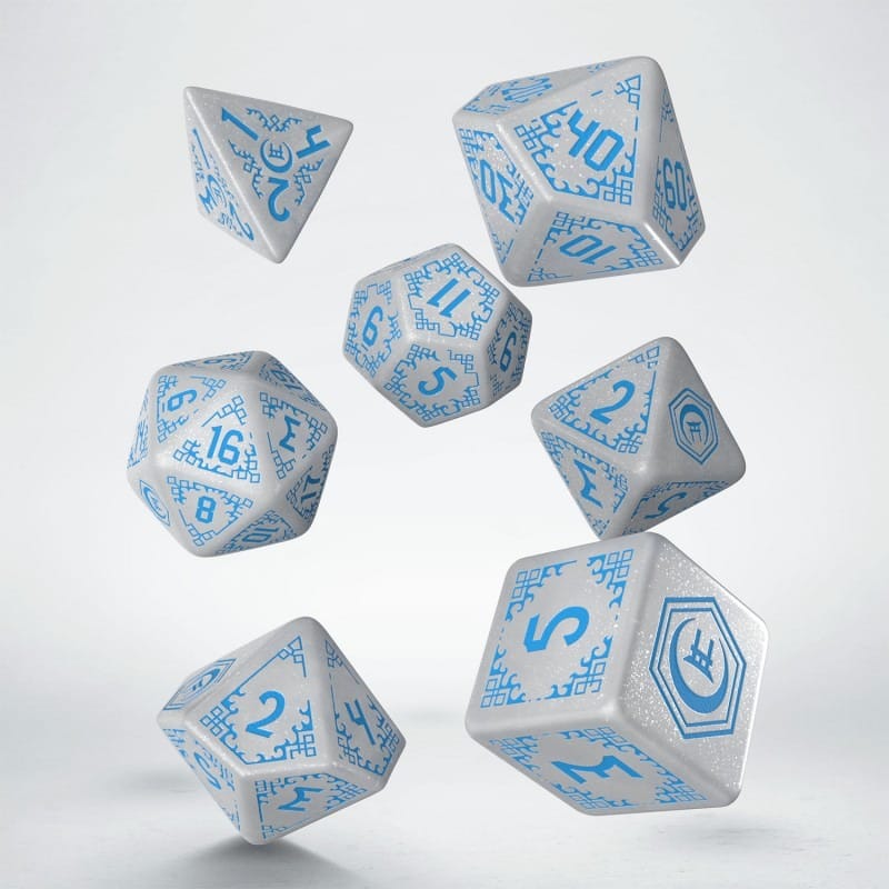 Shadow Scar Pack de 7 Dados White & Blue