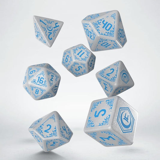 Shadow Scar Pack de 7 Dados White & Blue