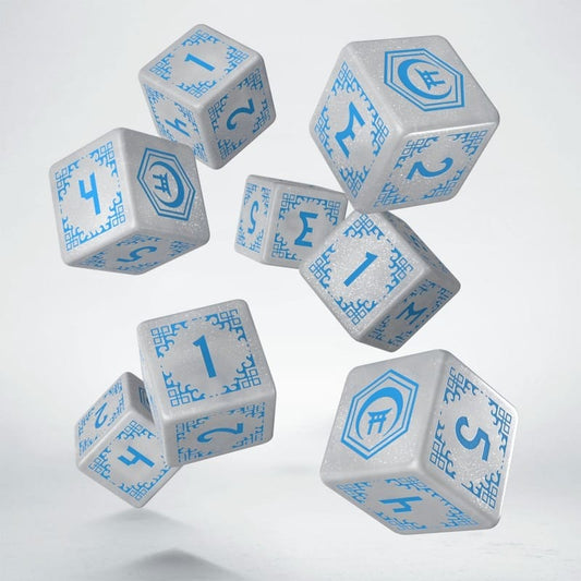 Shadow Scar Set de 8 Dados Essential White & Blue