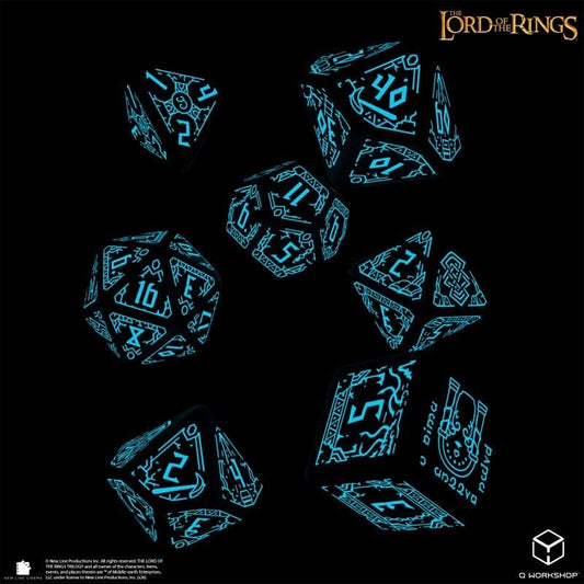 El Señor de los Anillos Set de 7 Dados Moria (Glow in the Dark)