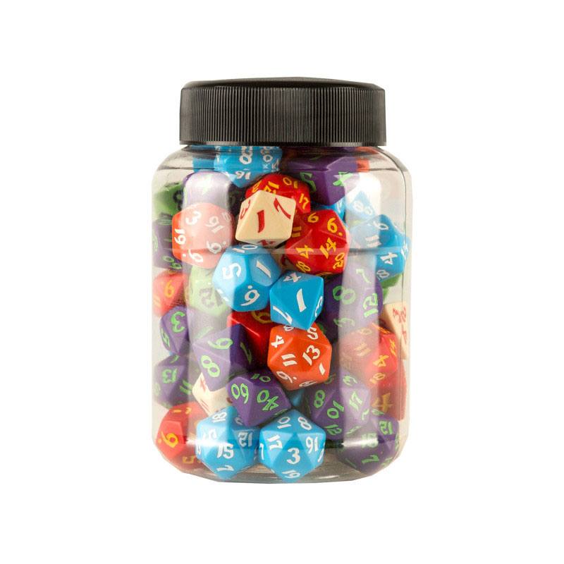 Tarro redondo de dados de RPG clásicos (80)