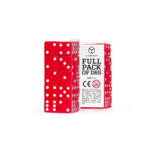 Q Workshop Pack de Dados Full Pack D6 Rojo (20)