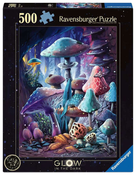 Ravensburger Puzzle Glow-in-the-Dark Moonlight Mushrooms (500 piezas)