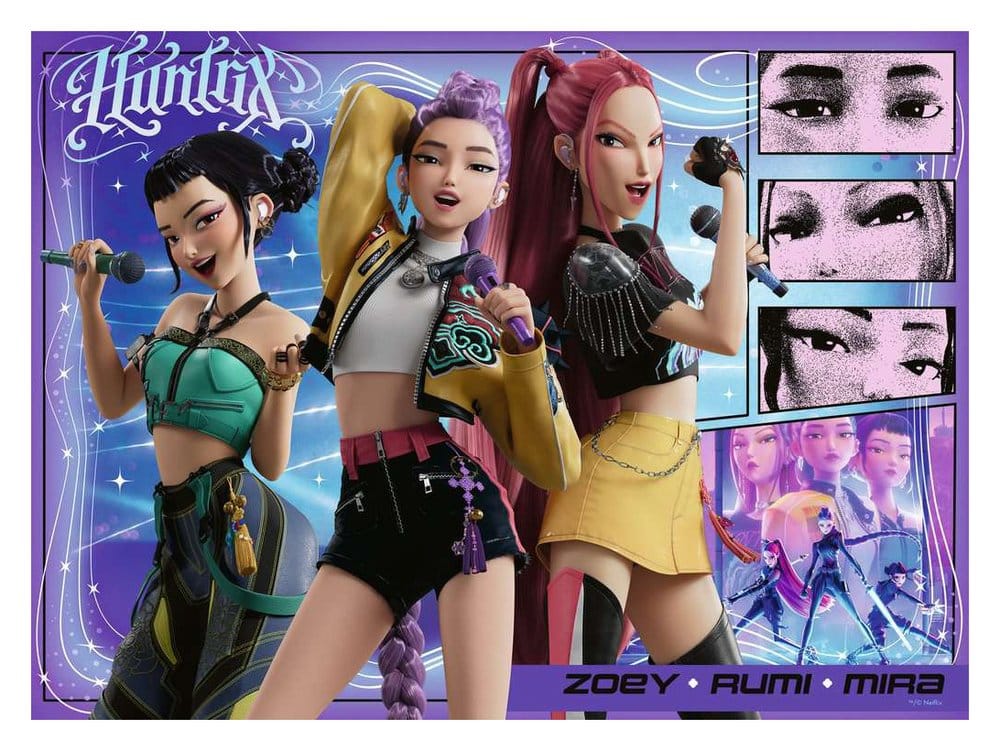 KPop Demon Hunters Puzzle para niños Happy fans, happy Honmoon! (100 Piezas XXL)