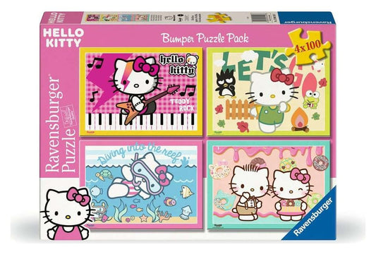 Hello Kitty Pack de 4 Puzzles ¡Vamos, Hello Kitty! (4x100 Piezas)