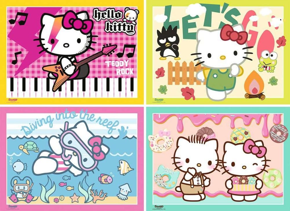Hello Kitty Pack de 4 Puzzles ¡Vamos, Hello Kitty! (4x100 Piezas)
