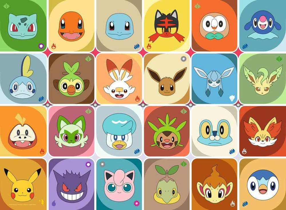 Pokémon Puzzle para niños Caras de Pokémon (100 Piezas XXL)