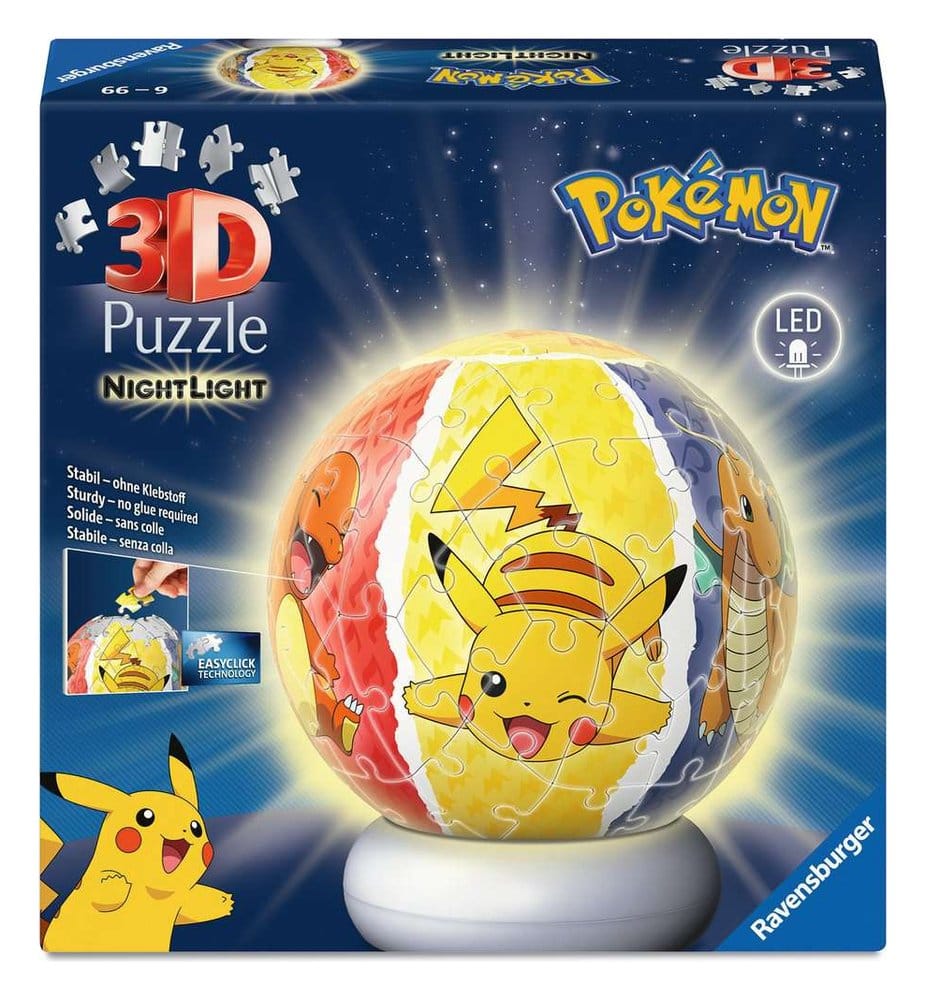 Pokémon 3D Puzzle Ball Luz de Noche (73 Piezas)