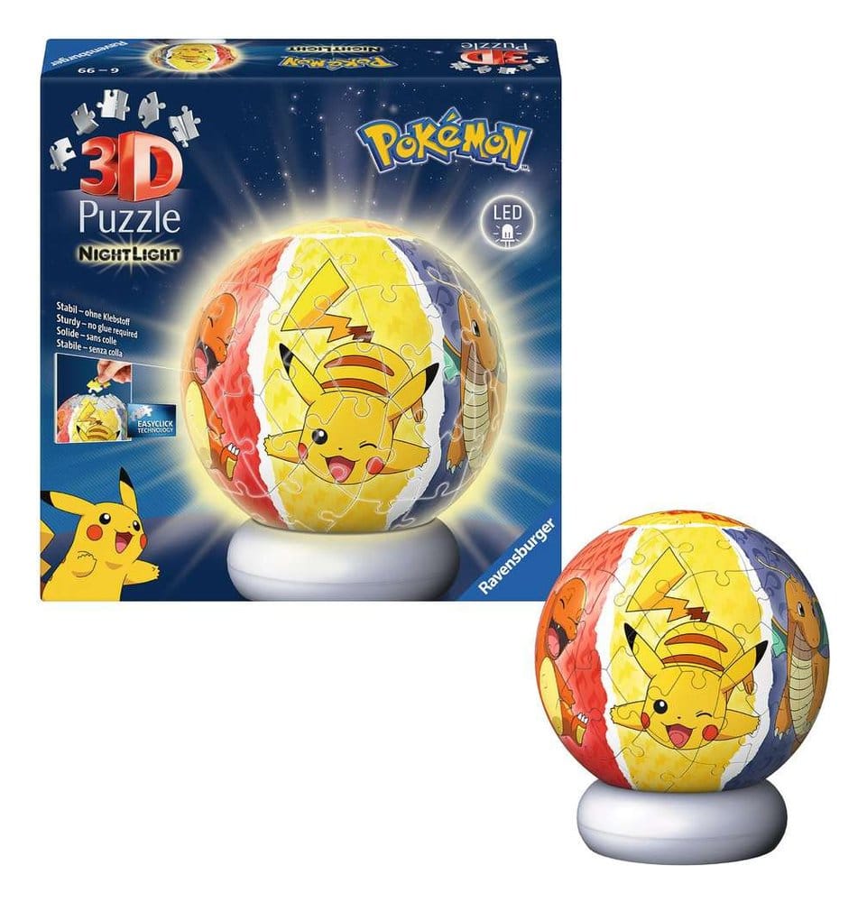 Pokémon 3D Puzzle Ball Luz de Noche (73 Piezas)
