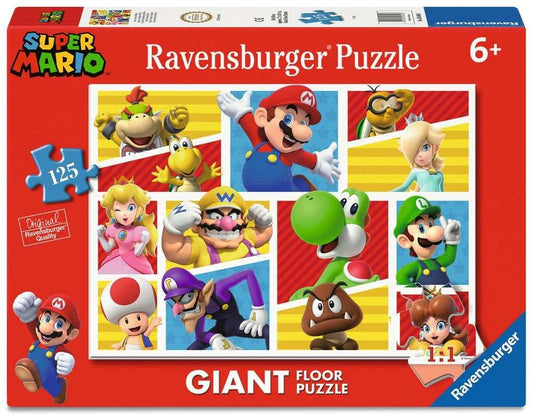 Super Mario Puzzle Giant Floor Amigos y Enemigos de Mario (125 Piezas)