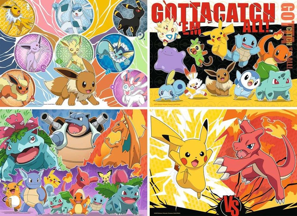 Pokémon Pack de 4 Puzzles Compañeros Pokémon (4x100 Piezas)