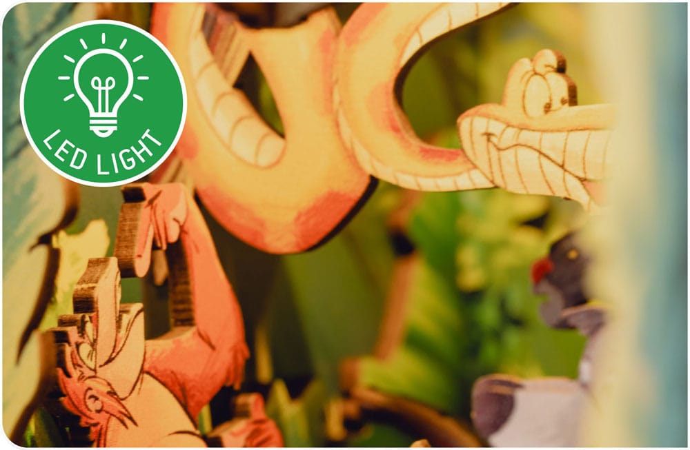 Disney Maqueta Book Nook Tiny Adventures El libro de la selva 23 cm