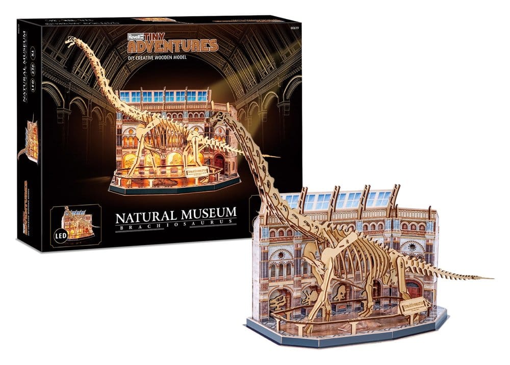 Revell Tiny Adventures Natural Museum Puzzle 3D de Madera Brachiosaurus Skeleton 58 cm