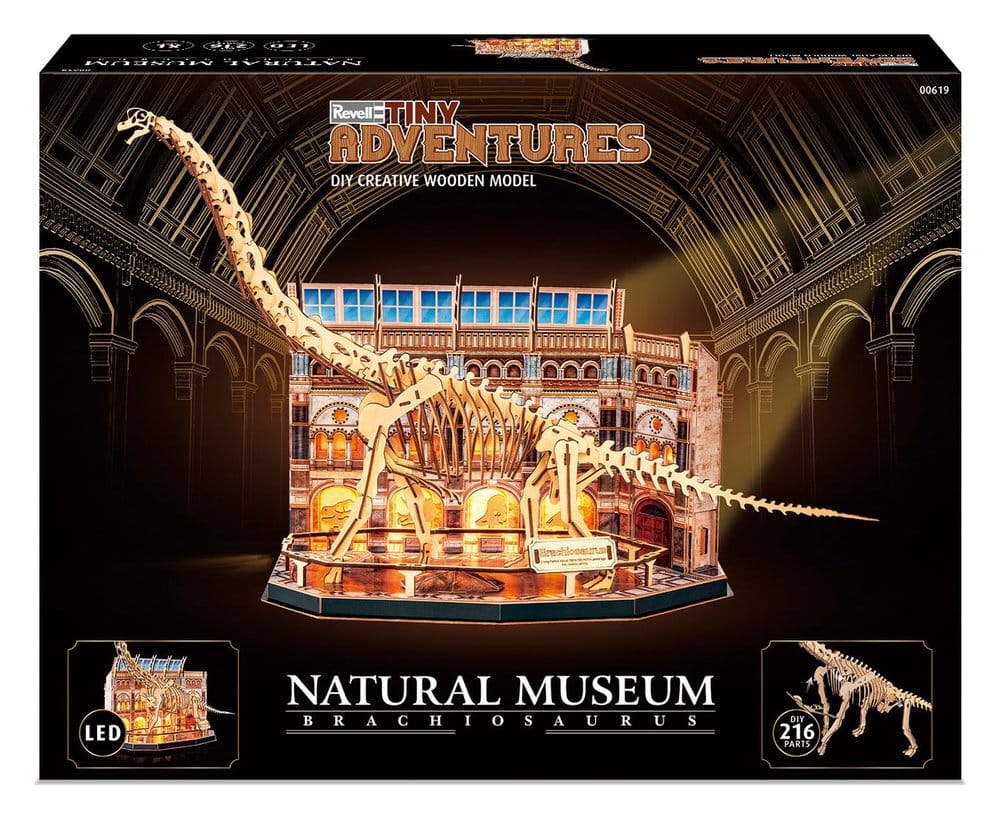Revell Tiny Adventures Natural Museum Puzzle 3D de Madera Brachiosaurus Skeleton 58 cm
