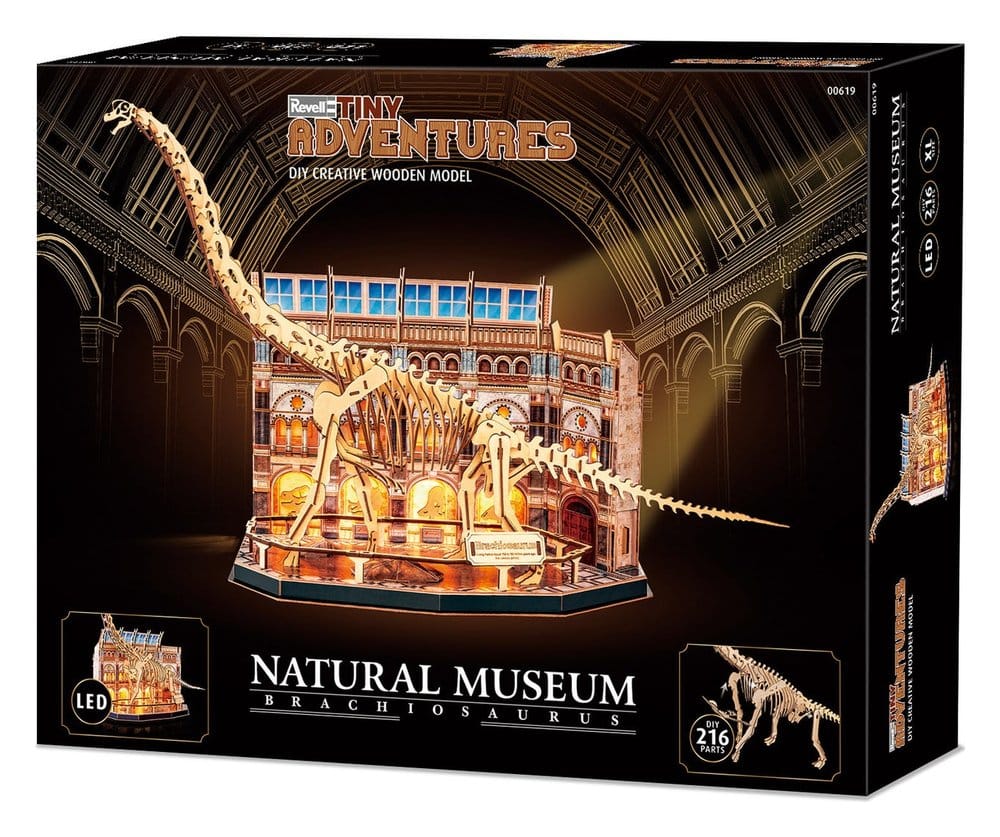 Revell Tiny Adventures Natural Museum Puzzle 3D de Madera Brachiosaurus Skeleton 58 cm
