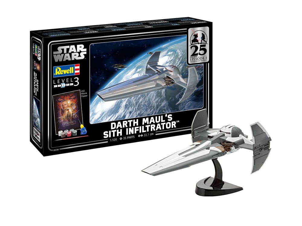 Star Wars Episode I Kit completo de Maqueta 1/120 Darth Maul's Sith Infiltrator 22 cm