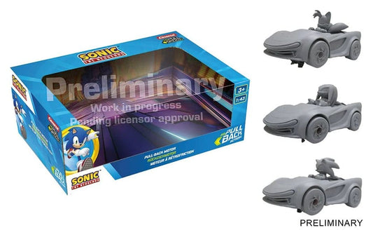 Sonic the Hedgehog Pull & Speed Coche de retrofricción Sonic Racing CrossWorlds - Pack of 3