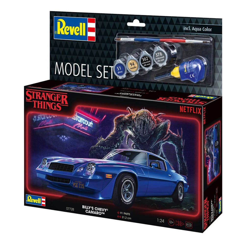 Stranger Things Kit completo de Maqueta 1/25 Chevy Camaro Z/28 (Aqua Color) 19 cm
