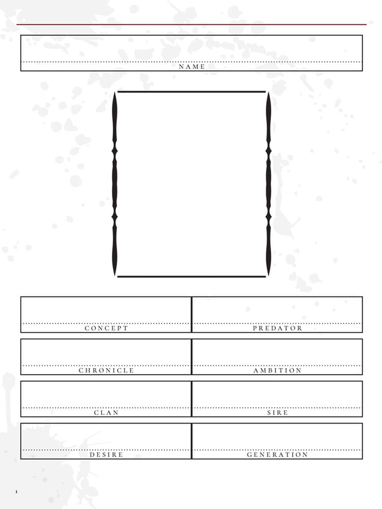 Vampire: The Masquerade 5th Edition RPG Diario Expanded Character Sheet Journal  *Edición Inglés* - Z POP Toys