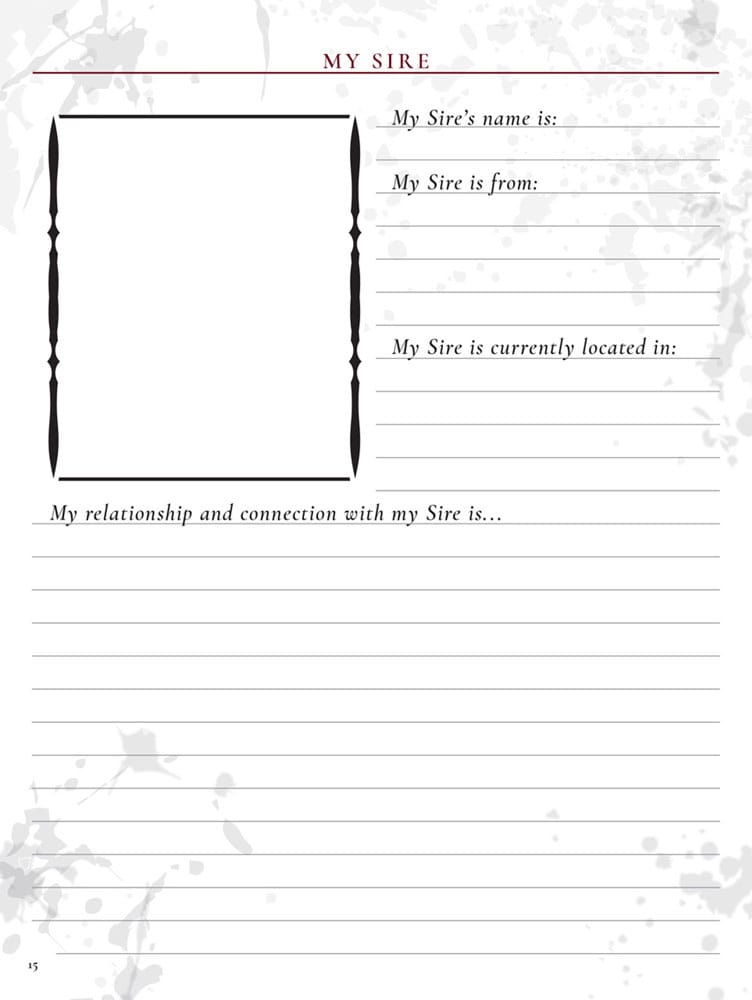 Vampire: The Masquerade 5th Edition RPG Diario Expanded Character Sheet Journal  *Edición Inglés* - Z POP Toys