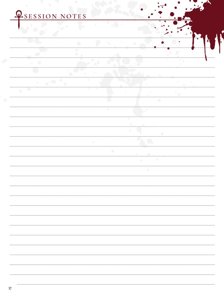 Vampire: The Masquerade 5th Edition RPG Diario Expanded Character Sheet Journal  *Edición Inglés* - Z POP Toys