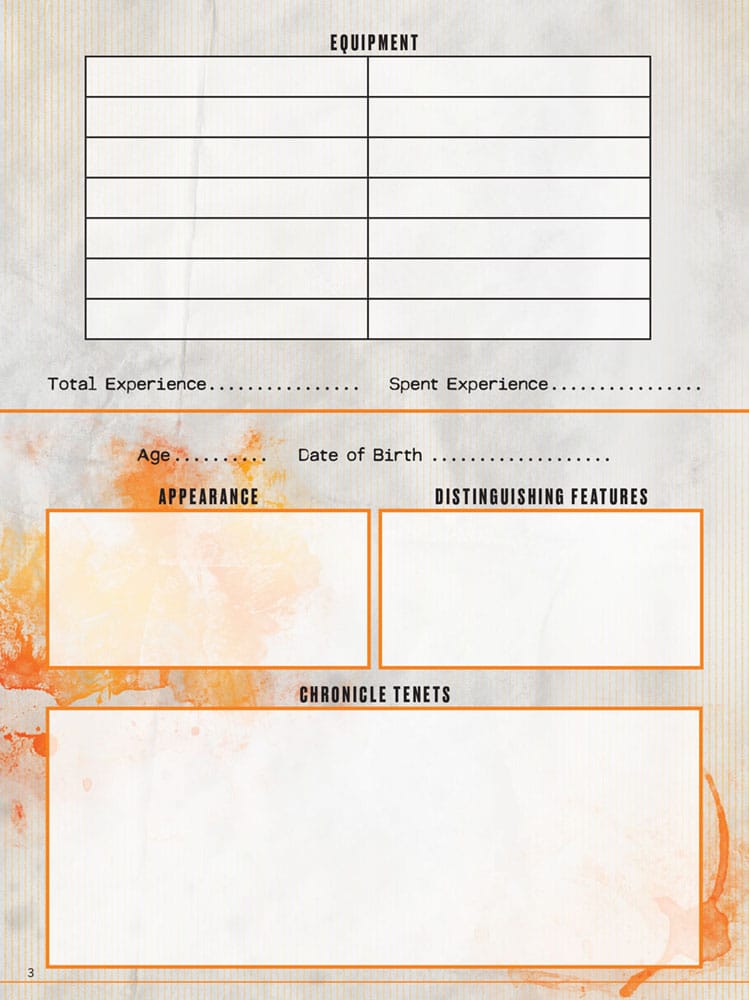 Hunter: The Reckoning 5th Edition RPG Diario Expanded Character Sheet Journal  *Edición Inglés* - Z POP Toys