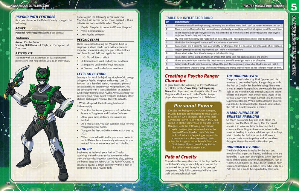 Power Rangers RPG libro Finster's Monster-Matic Cookbook Sourcebook *Edición Inglés*
