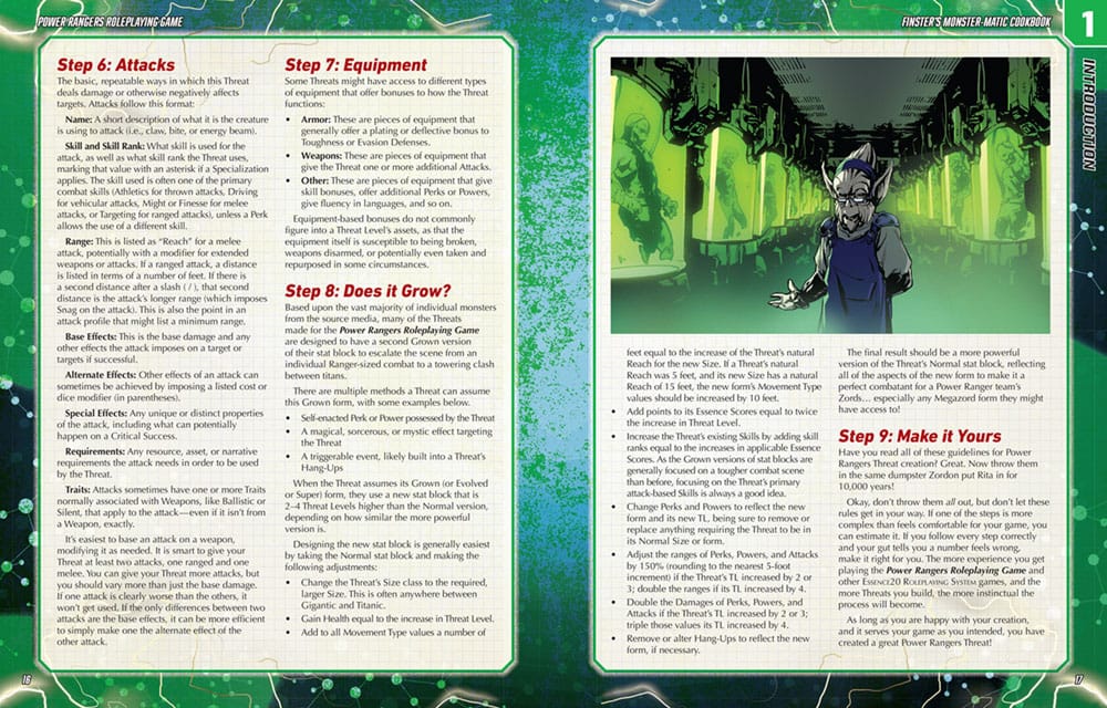Power Rangers RPG libro Finster's Monster-Matic Cookbook Sourcebook *Edición Inglés*