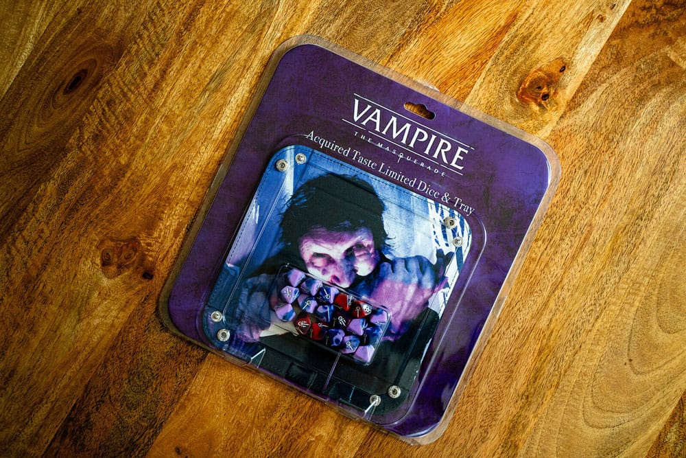 Vampire: The Masquerade 5th Edition dados limitados y bandeja de dados Acquired Taste