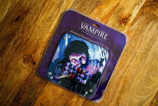 Vampire: The Masquerade 5th Edition dados limitados y bandeja de dados Acquired Taste