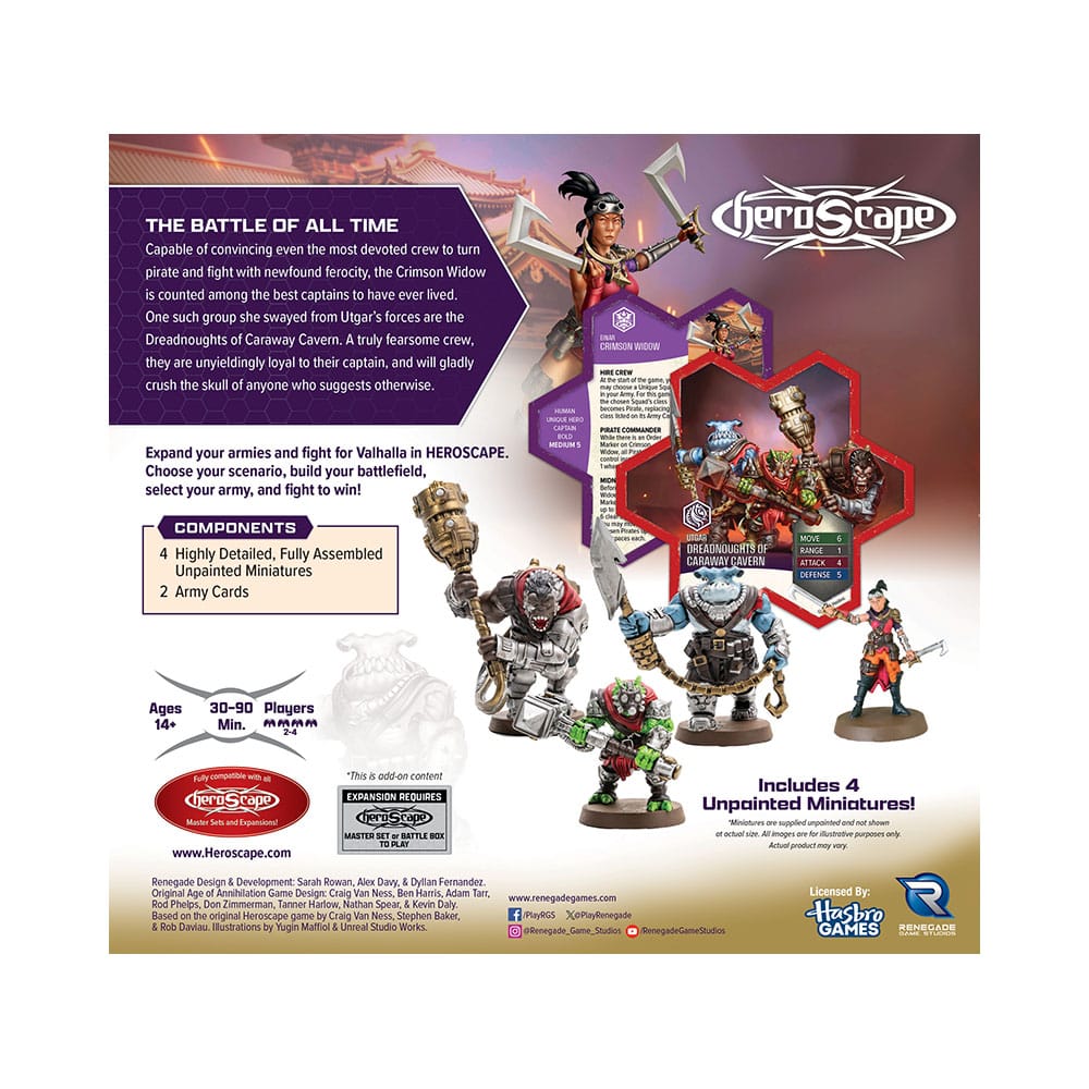 Heroscape expansión del ejército Embers of War: Crimson Widow & Dreadnoughts of Caraway Cavern *Edición Inglés*