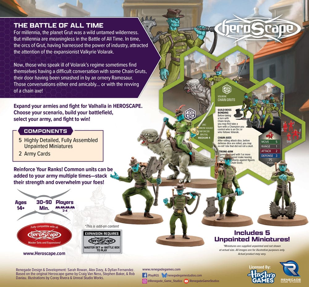 Heroscape expansión del ejército Age of Annihilation Chain Gruts & Ramosaur Rider (Common) *Edición Inglés* - Z POP Toys