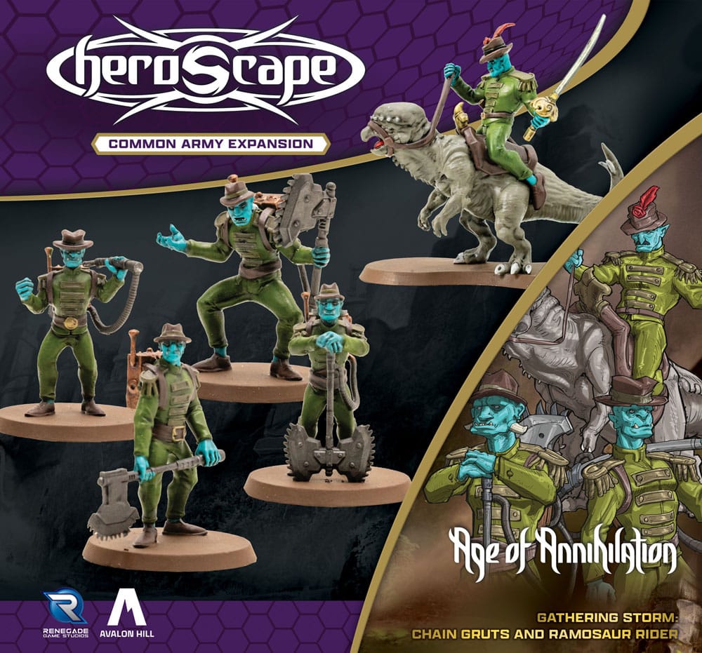 Heroscape expansión del ejército Age of Annihilation Chain Gruts & Ramosaur Rider (Common) *Edición Inglés* - Z POP Toys
