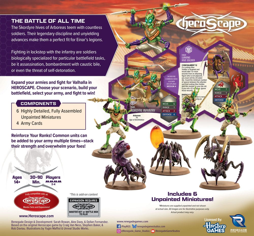 Heroscape expansión del ejército Age of Annihilation Skordyre Soldiers (Common) *Edición Inglés* - Z POP Toys