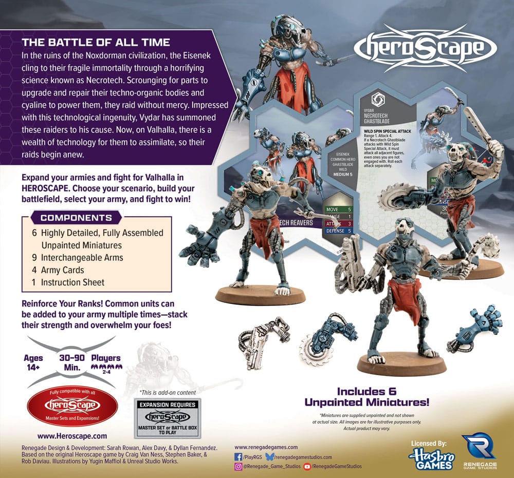 Heroscape expansión del ejército Age of Annihilation Upgraded Necrotech Reavers (Common) *Edición Inglés* - Z POP Toys