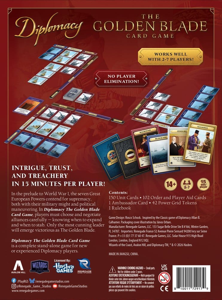 Diplomacy: The Golden Blade Juego de cartas *Edición Inglés*