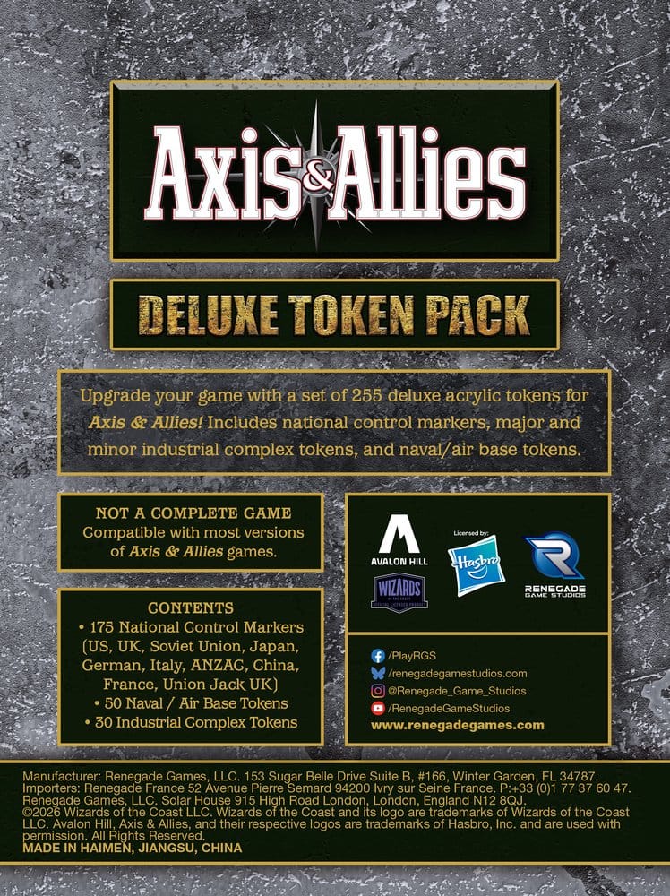 Axis & Allies Set de tokens de lujo *Edición Inglés*