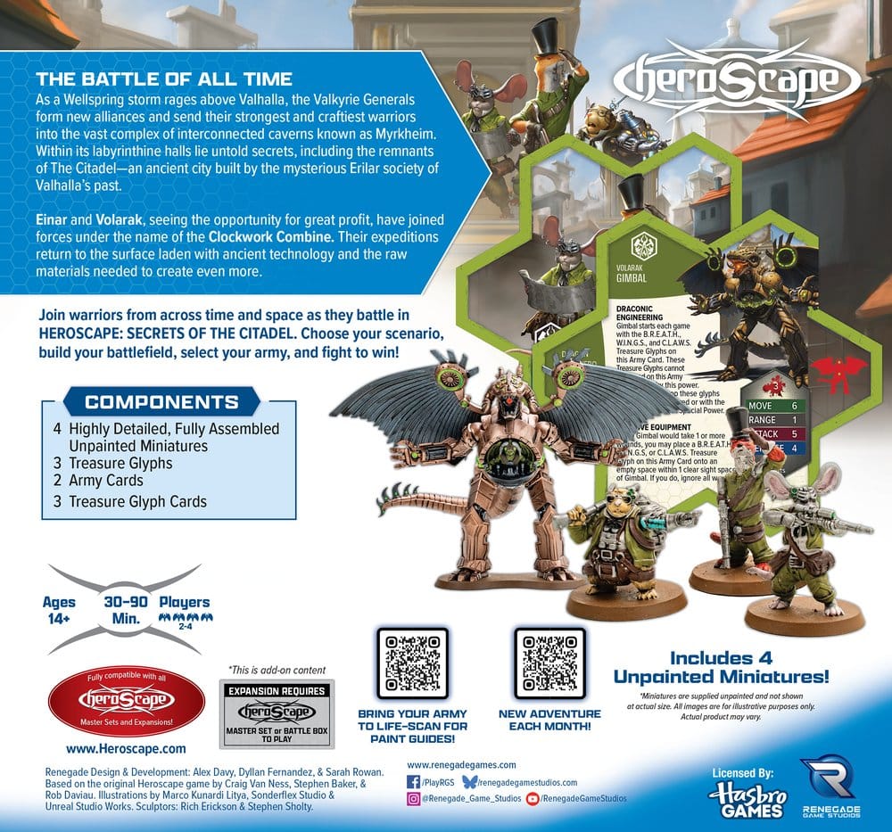 Heroscape Expansión de Ejército Clockwork Combine Research Expedition *Edición Inglés*
