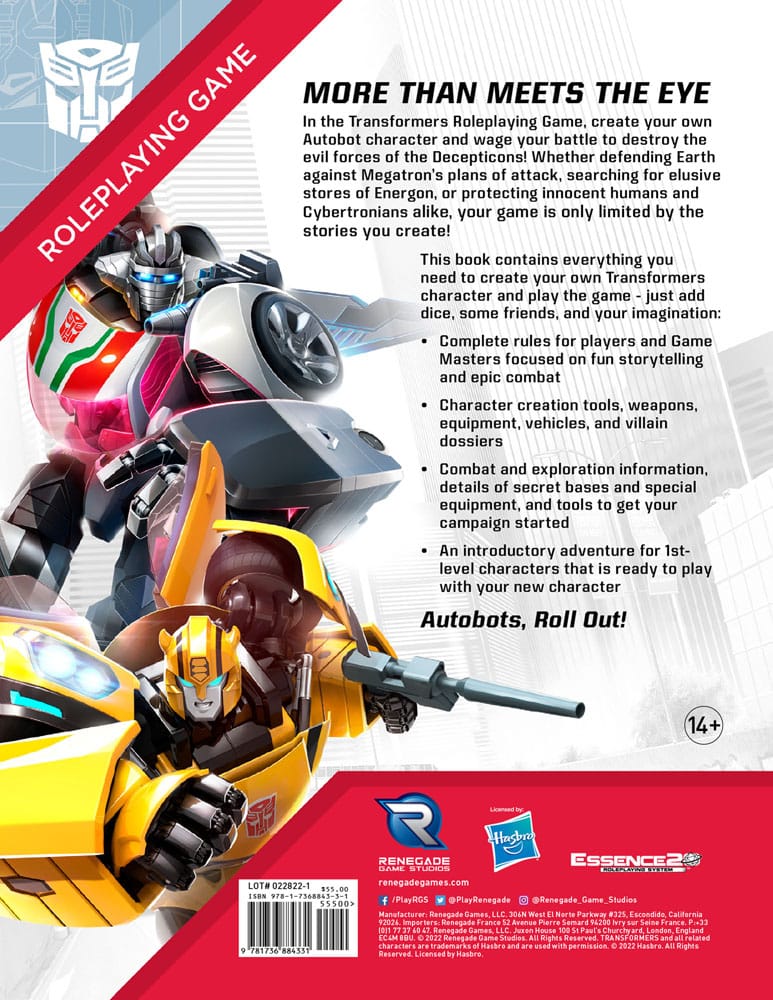 Transformers RPG Core libro *Edición Inglés*