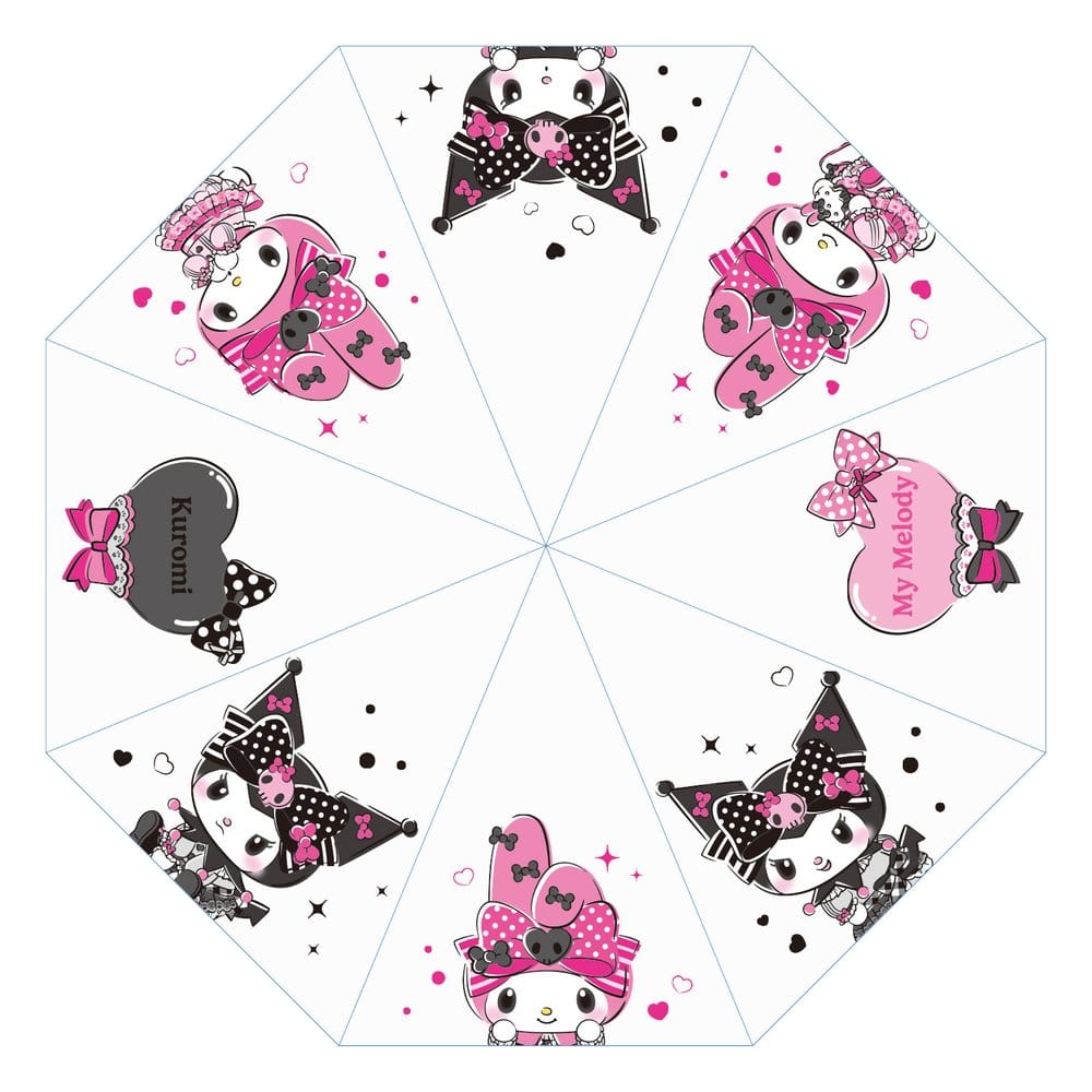 Sanrio Paraguas Pink Black Party Series Kuromi & My Melody Transparent