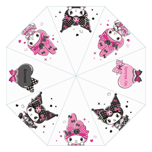 Sanrio Paraguas Pink Black Party Series Kuromi & My Melody Transparent
