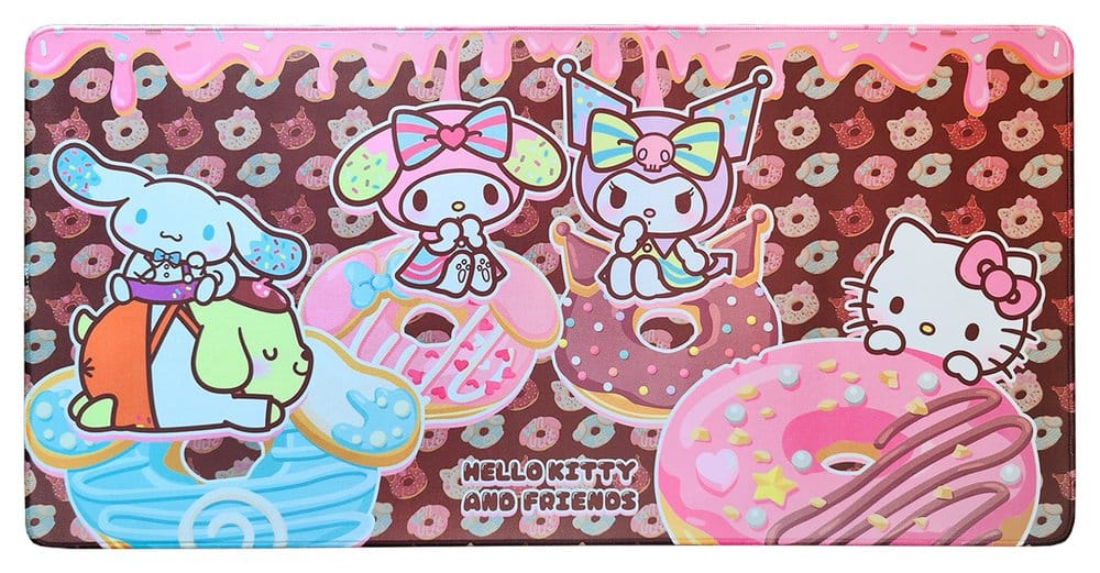 Sanrio XXL Alfombrilla de ratón Pink Black Party Series Hello Kitty & Friends Donuts