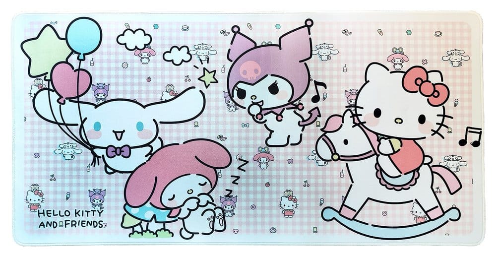 Sanrio XXL Alfombrilla de ratón Pink Black Party Series Hello Kitty & Friends Infant Style